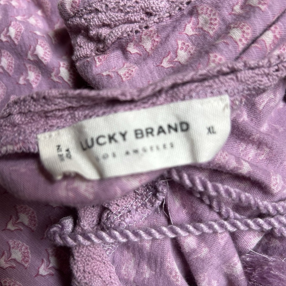 Lucky Brand Lavender Floral Cotton Blend Cropped Camisole - Picture 7 of 12